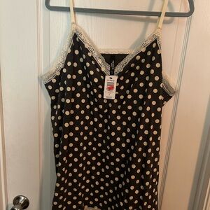 Torrid Black and Cream Polka Dot Lace Cami